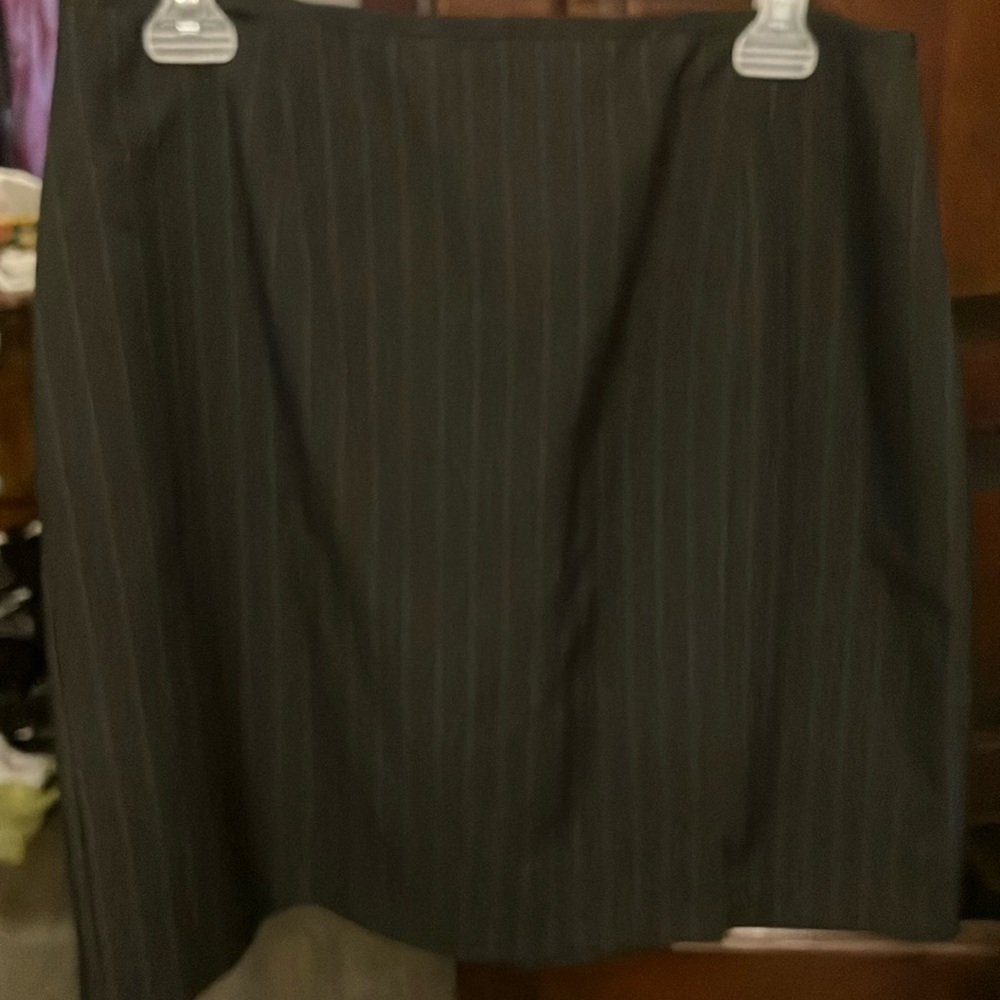 Black with grey pin stripe